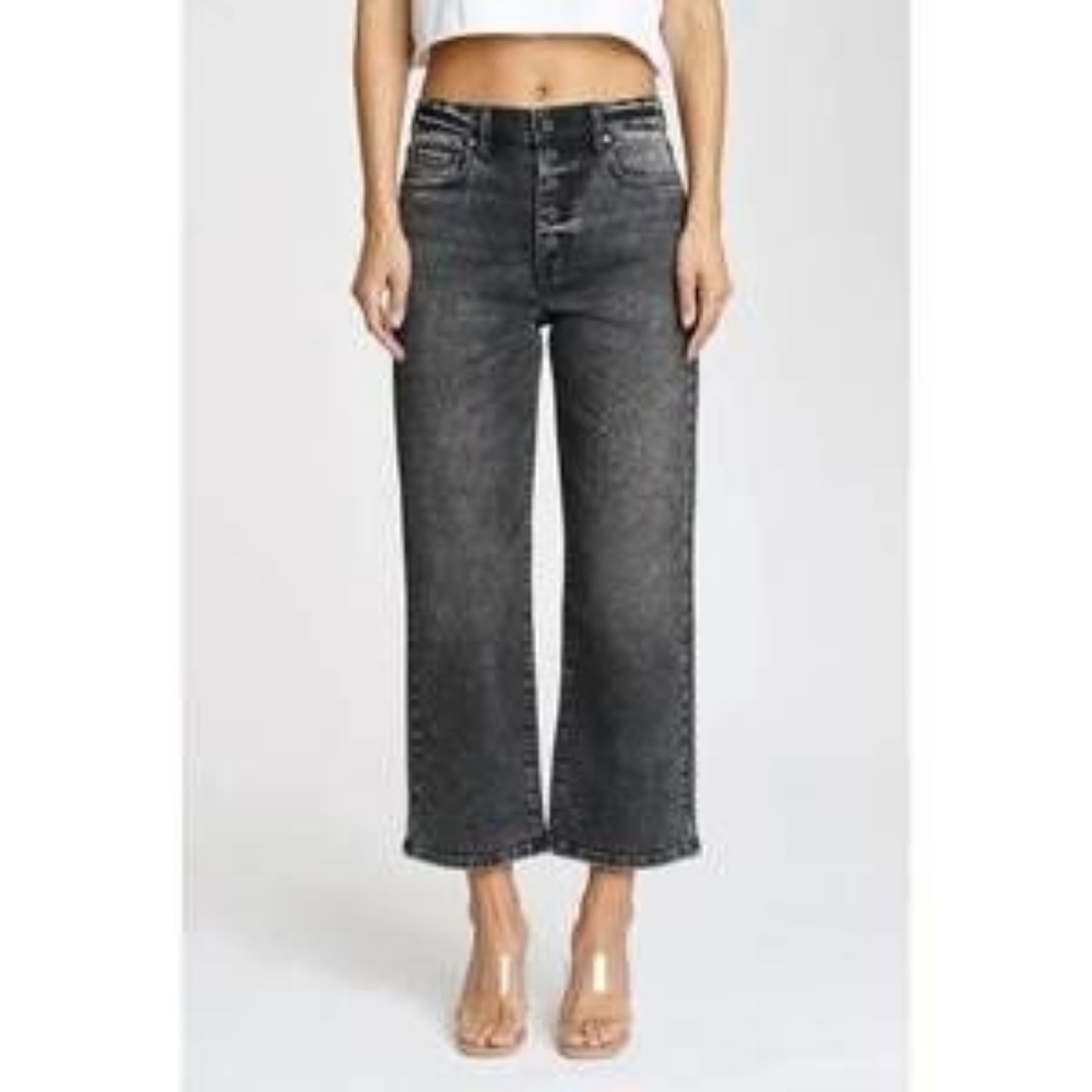 Eunina Dawn High Rise Wide Leg Crop Stretch Denim Pant